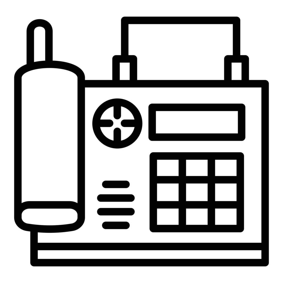 Fax phone icon, outline style vector