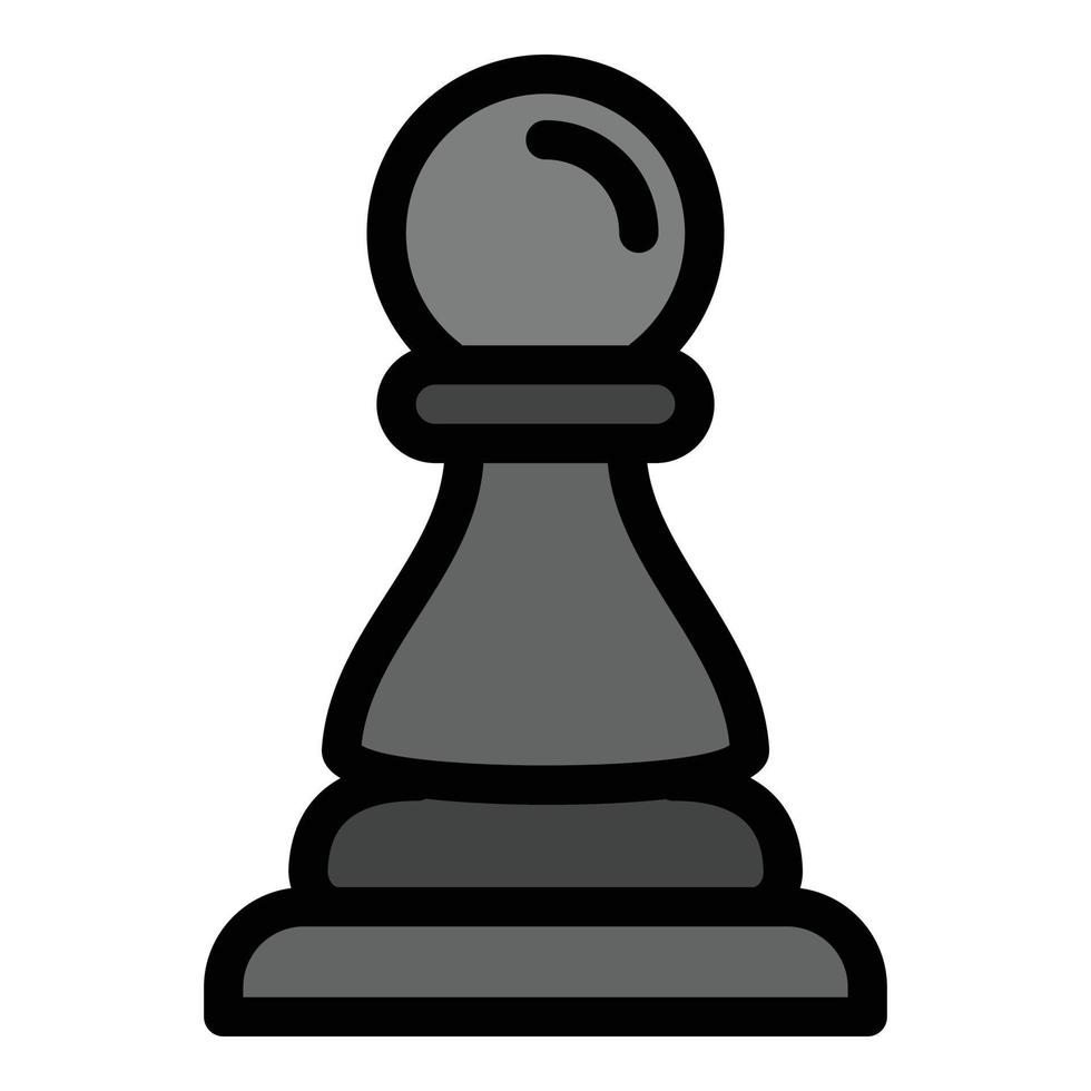 Pawn icon, outline style vector