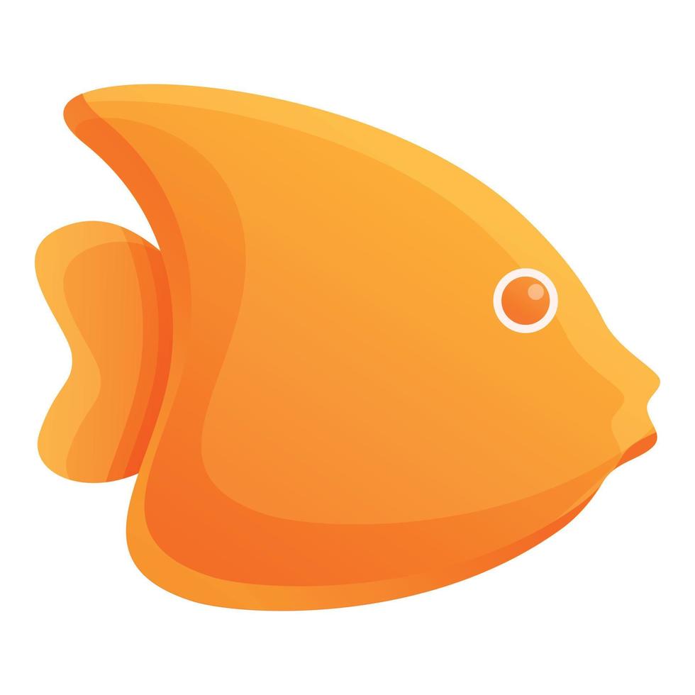 Orange fish bath toy icon, cartoon style vector