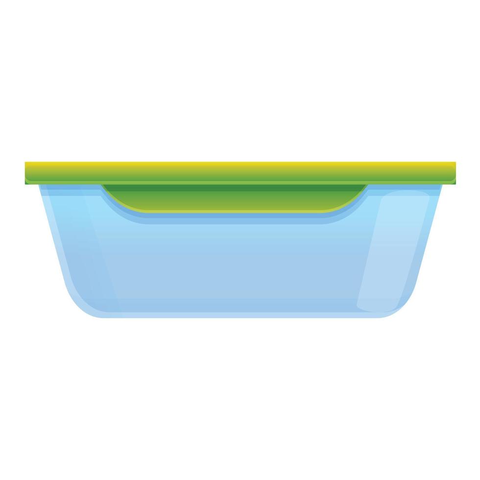 Food container icon, cartoon style vector