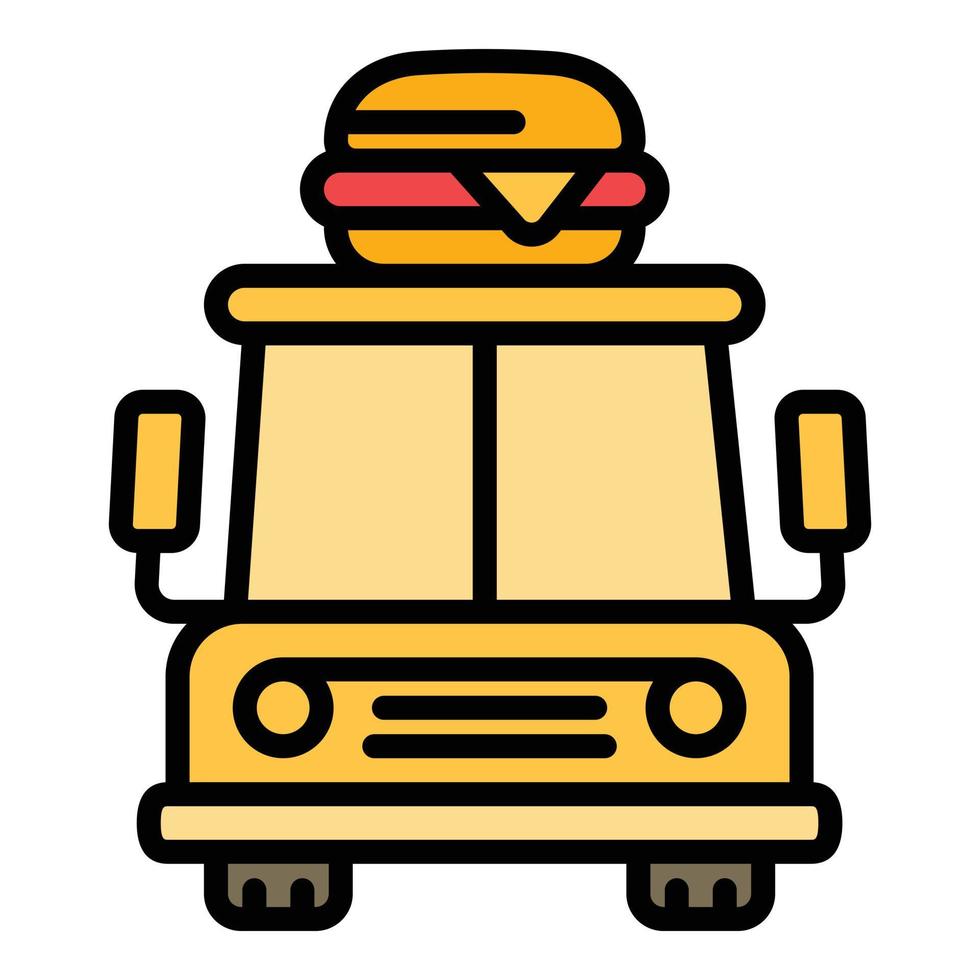 Front view food truck icon, outline style vector
