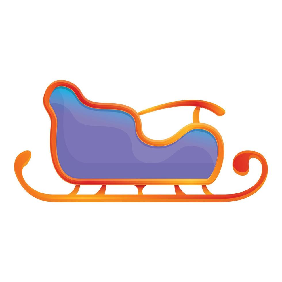 Violet sleigh icon, cartoon style vector