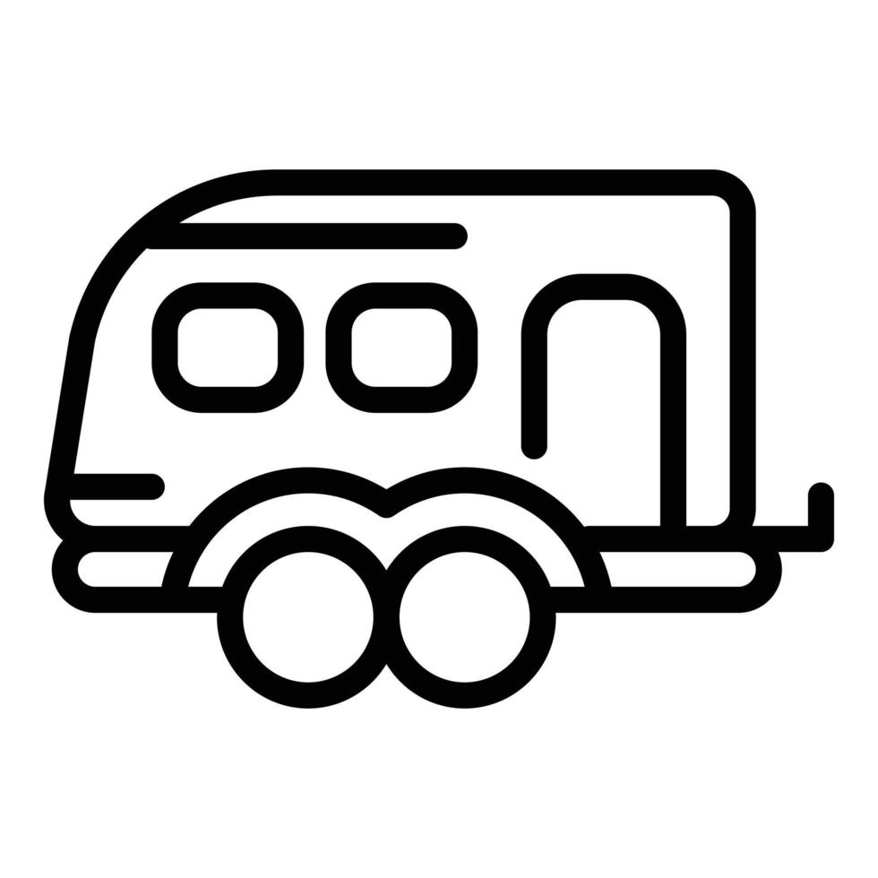 Camp trailer icon, outline style vector