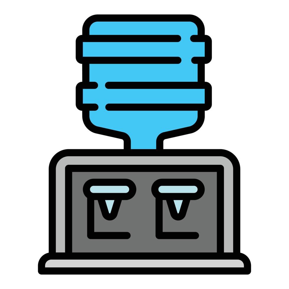 Big water cooler icon, outline style vector