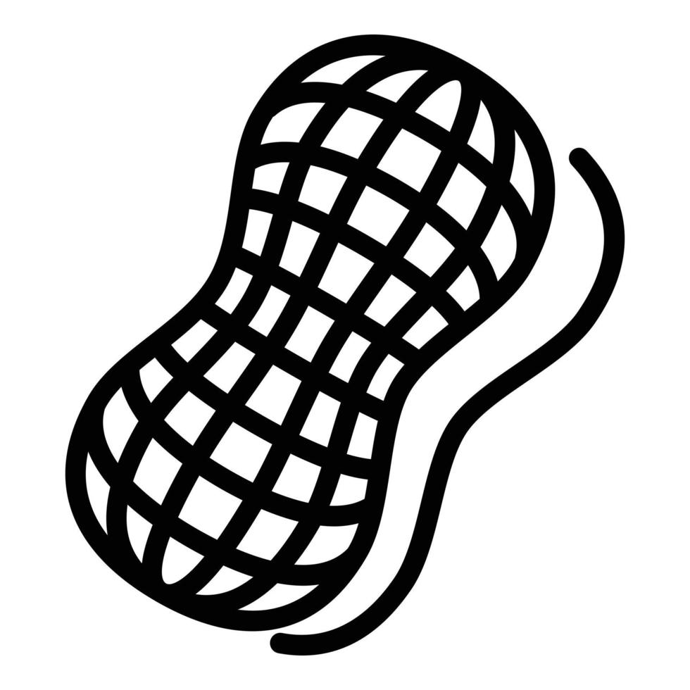 Shell peanut icon, outline style vector