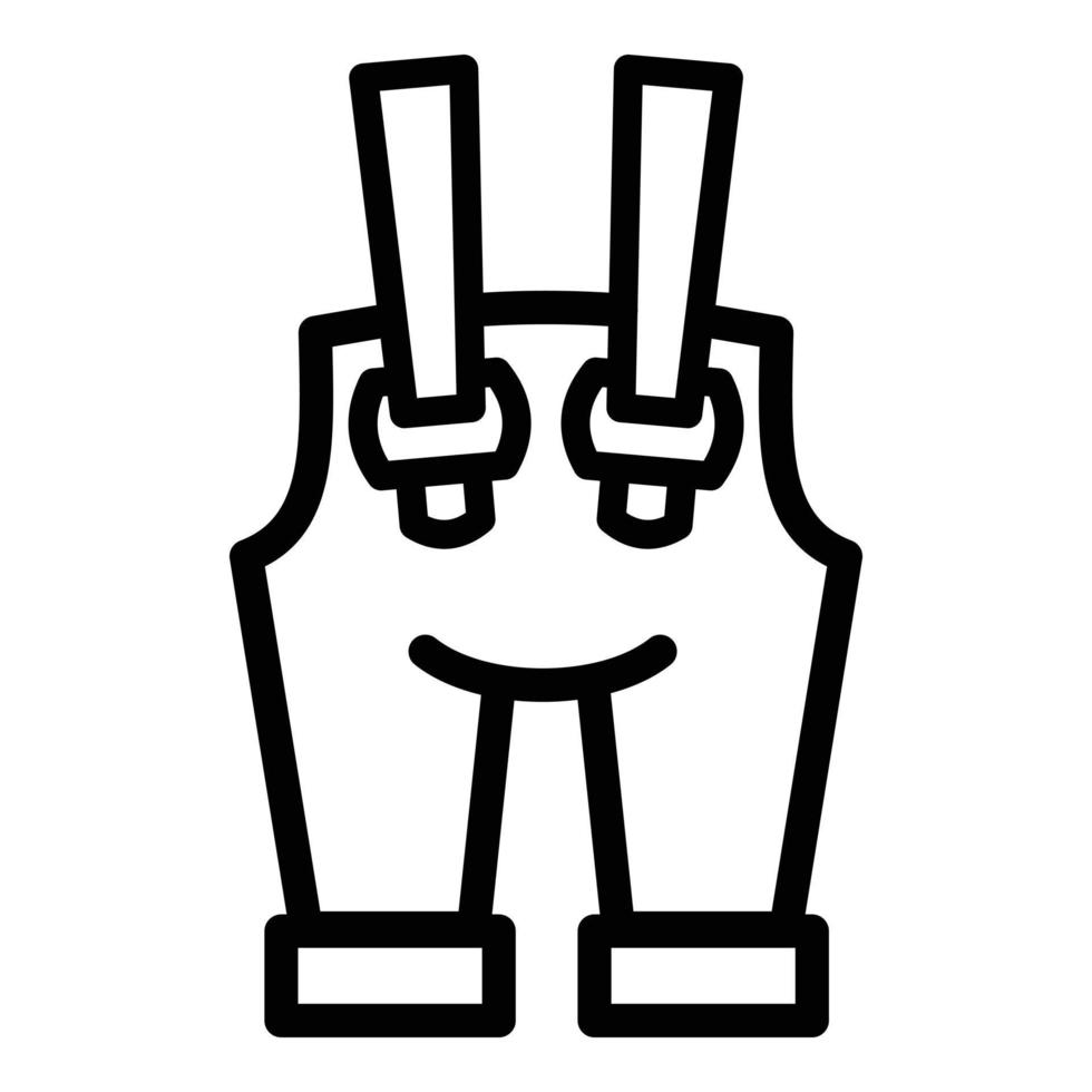 Denim overalls icon, outline style vector