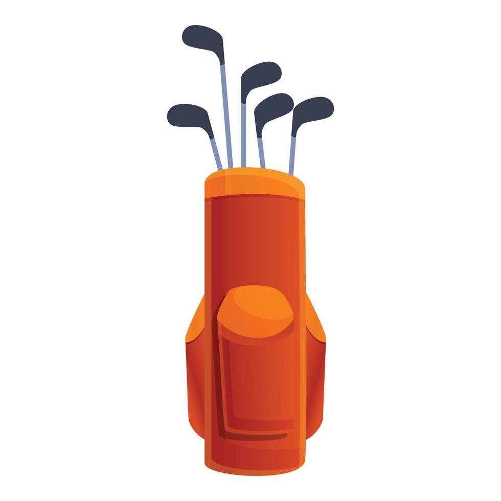 icono de bolsa de golf de cuero, estilo de dibujos animados vector
