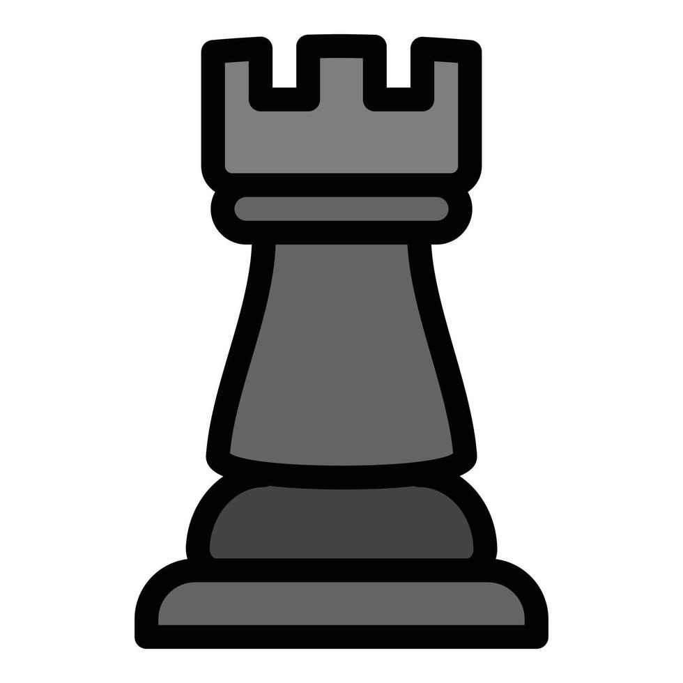 Chess rook piece icon, outline style vector