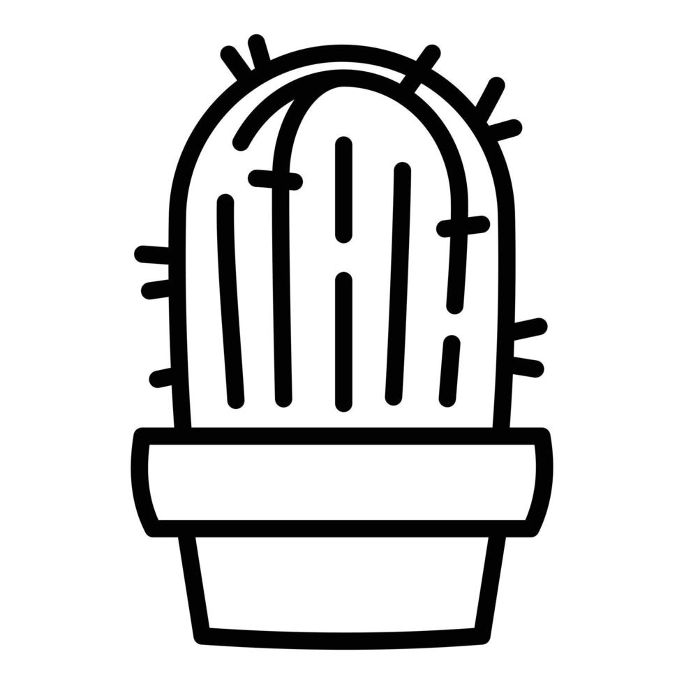 Cactus houseplant icon, outline style vector