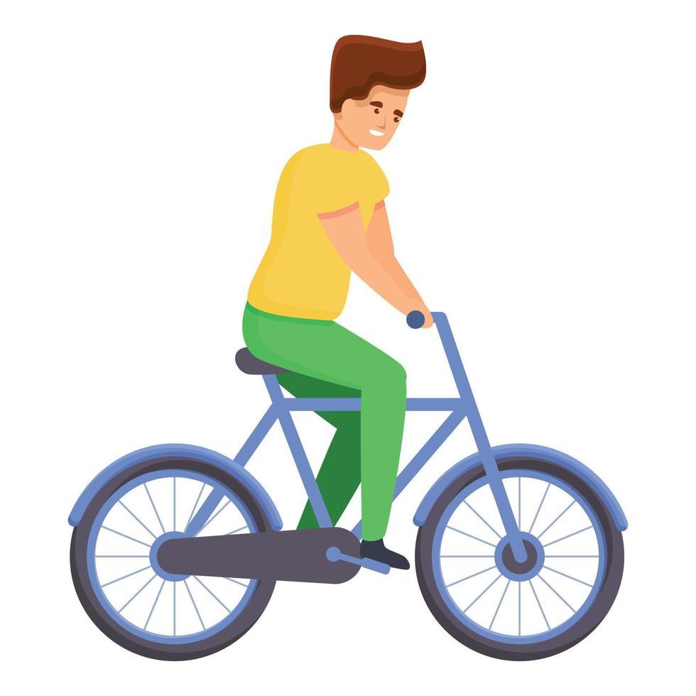 icono de la familia de bicicletas, estilo de dibujos animados vector