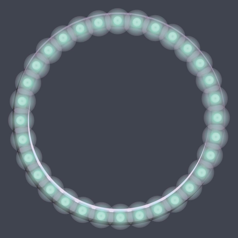 Led strip lights circle icon, cartoon style vector