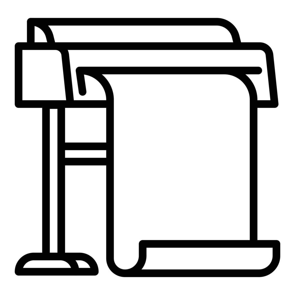 Commercial plotter icon, outline style vector
