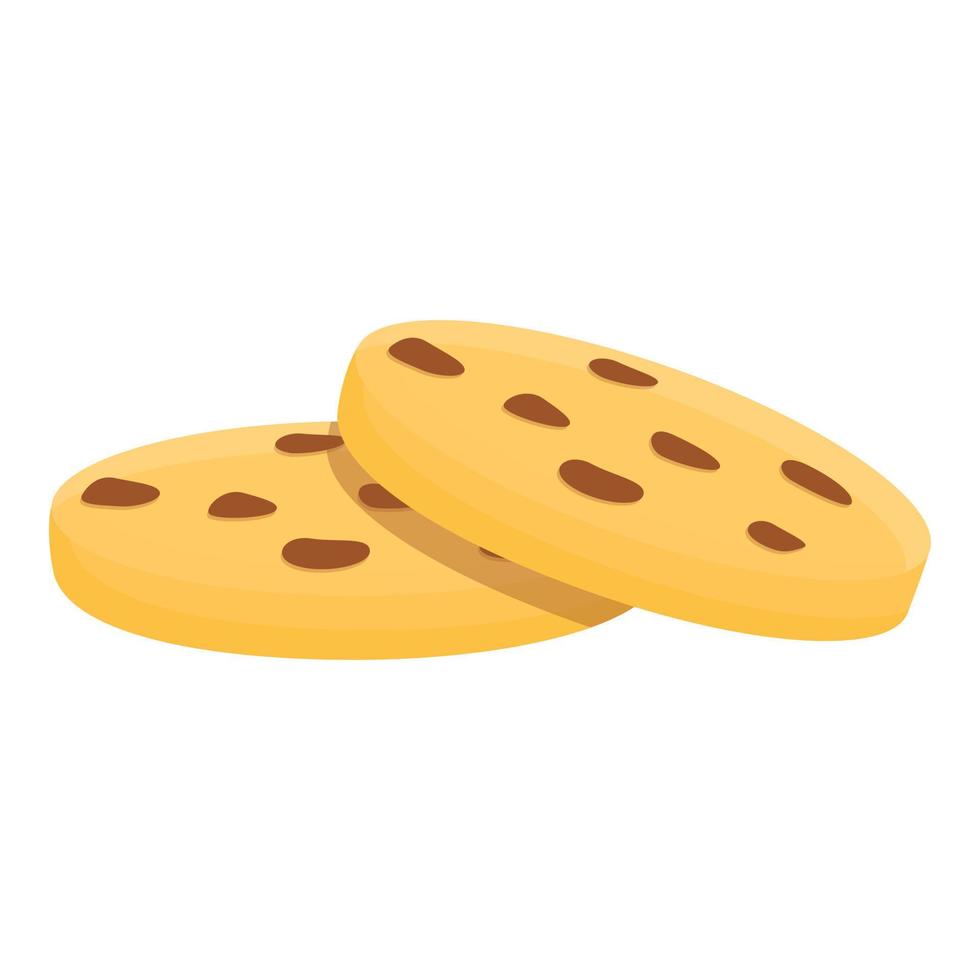 Breakfast cookie icon, cartoon style vector