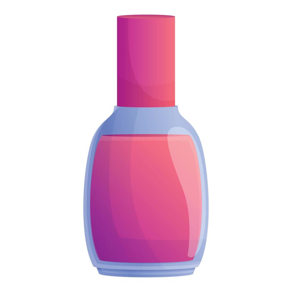 icono de botella de esmalte de uñas, estilo de dibujos animados vector