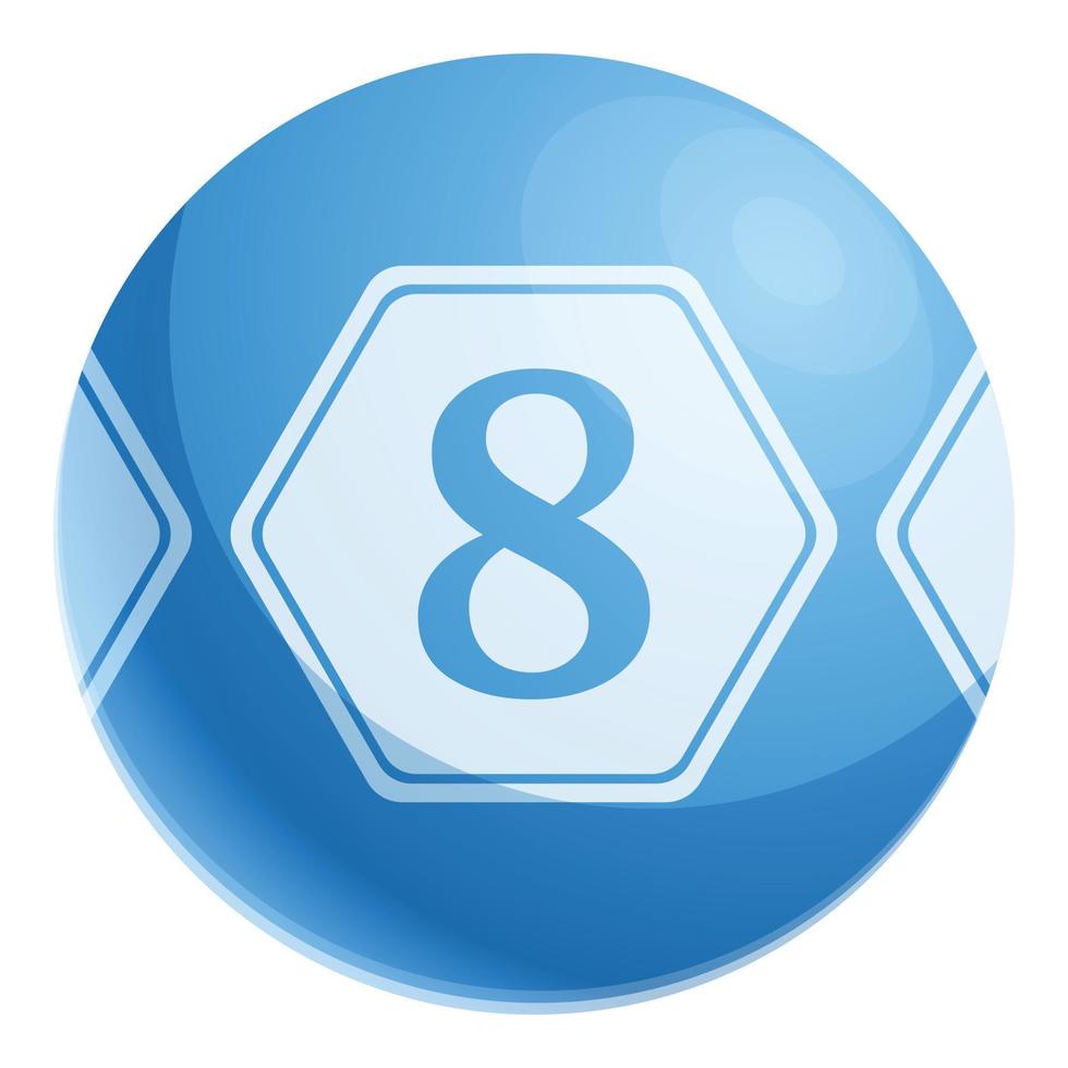 Lottery 8 sphere icon, cartoon style vector