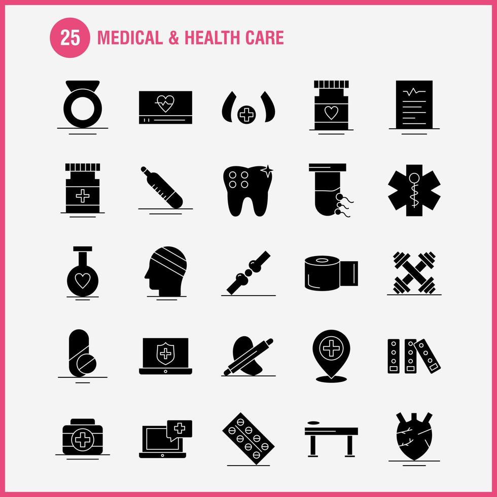 Medical And Health Care Solid Glyph Icon for Web Print and Mobile UXUI Kit Such as Medical Medicine Tablet Hospital Measure Medical Medical Devices Pictogram Pack Vector