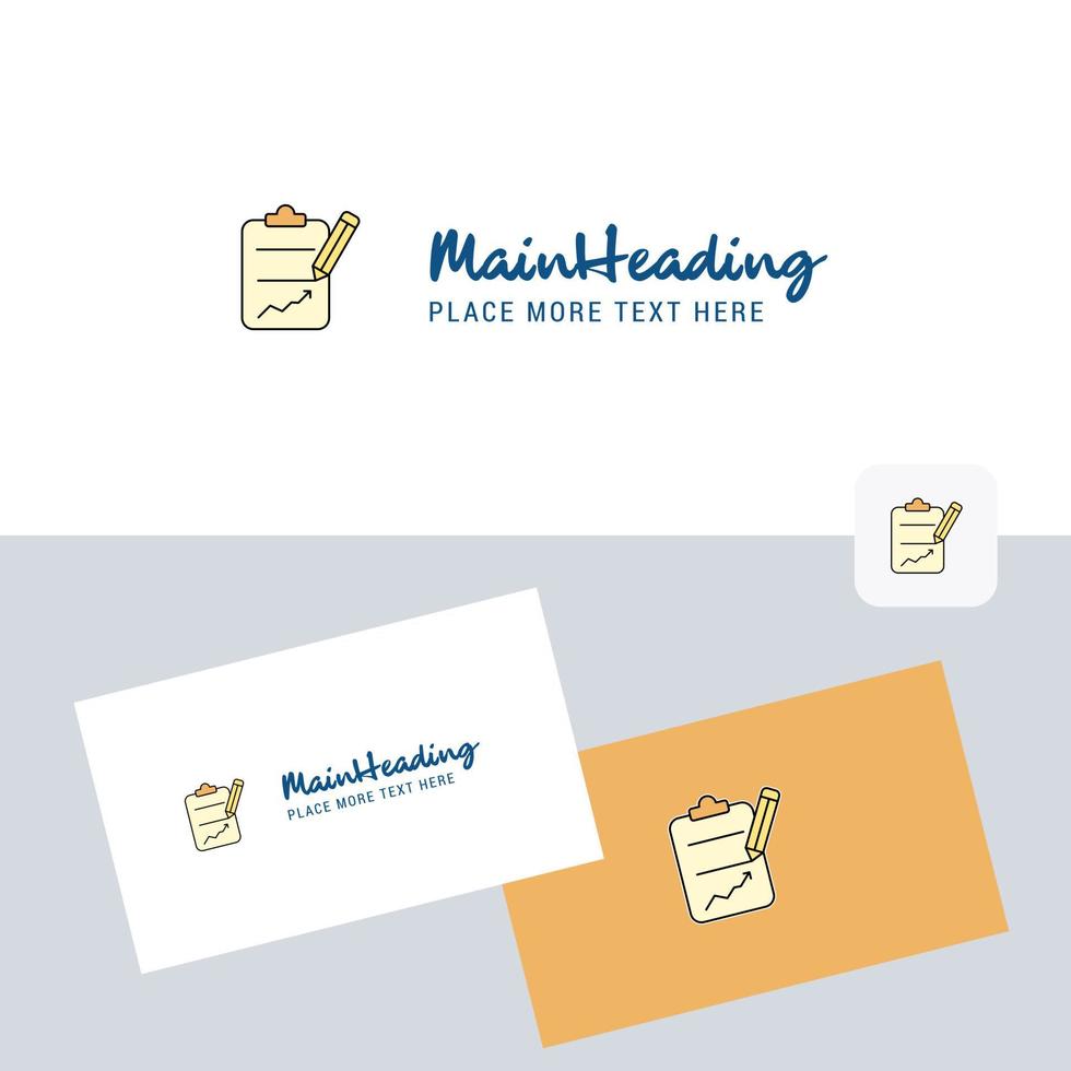 clipboard vector logotype with business card template Elegant corporate identity Vector