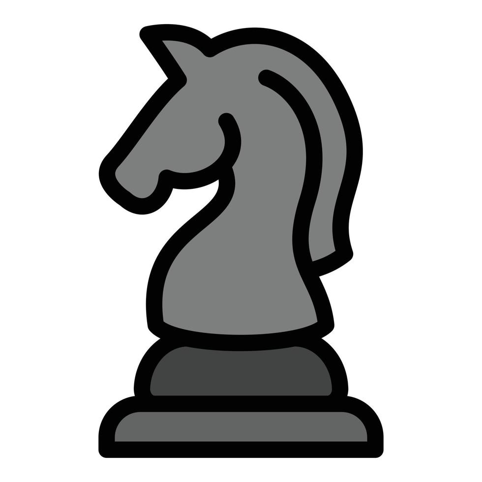 Chess play knight icon, outline style vector