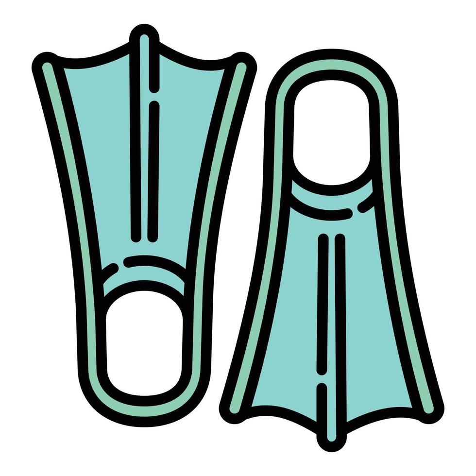 Diving fins icon, outline style vector