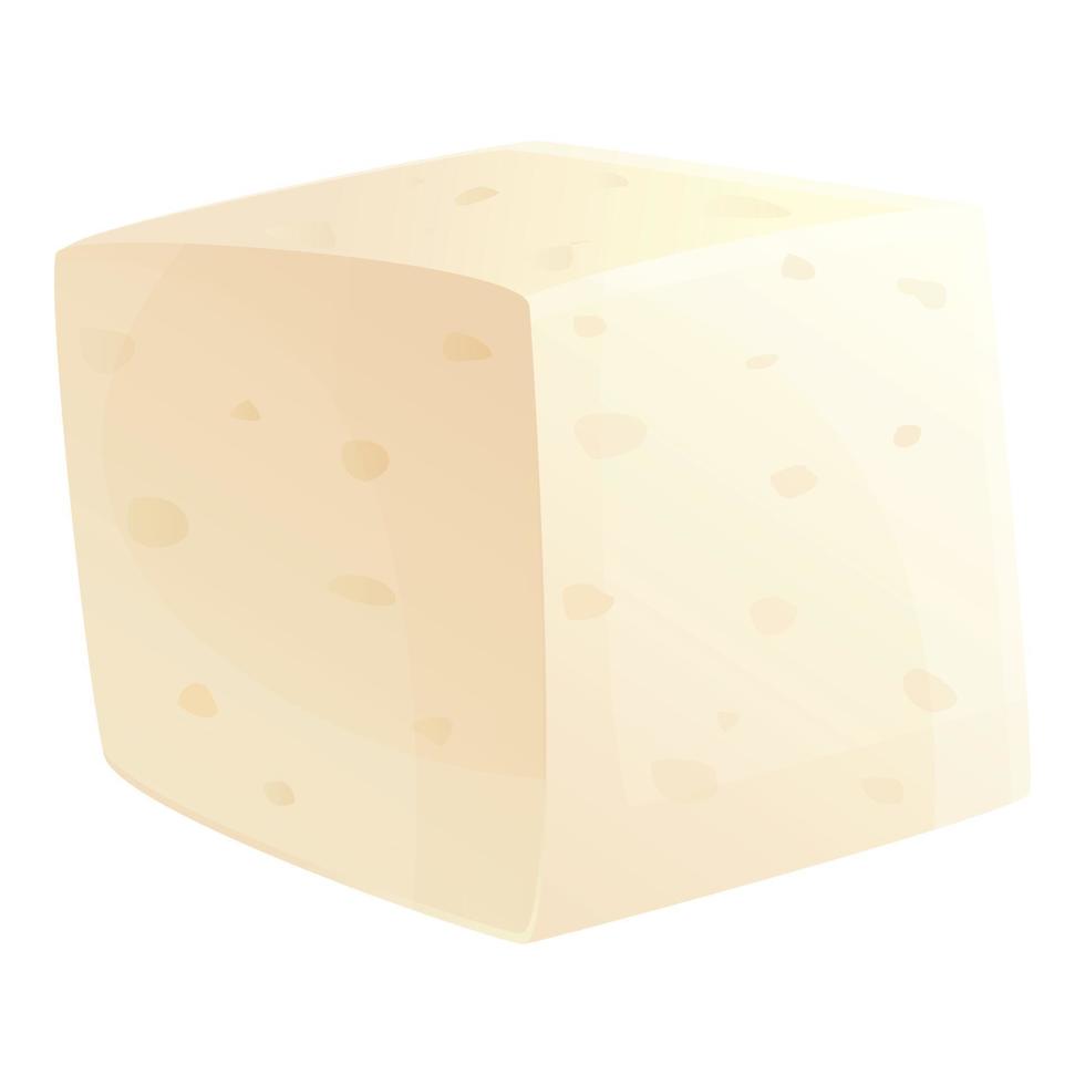 icono de queso mozzarella, estilo de dibujos animados vector