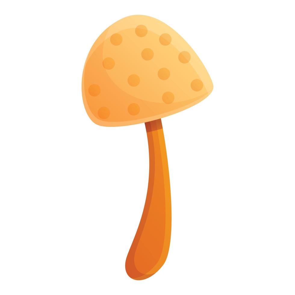 Autumn white mushroom icon, cartoon style vector