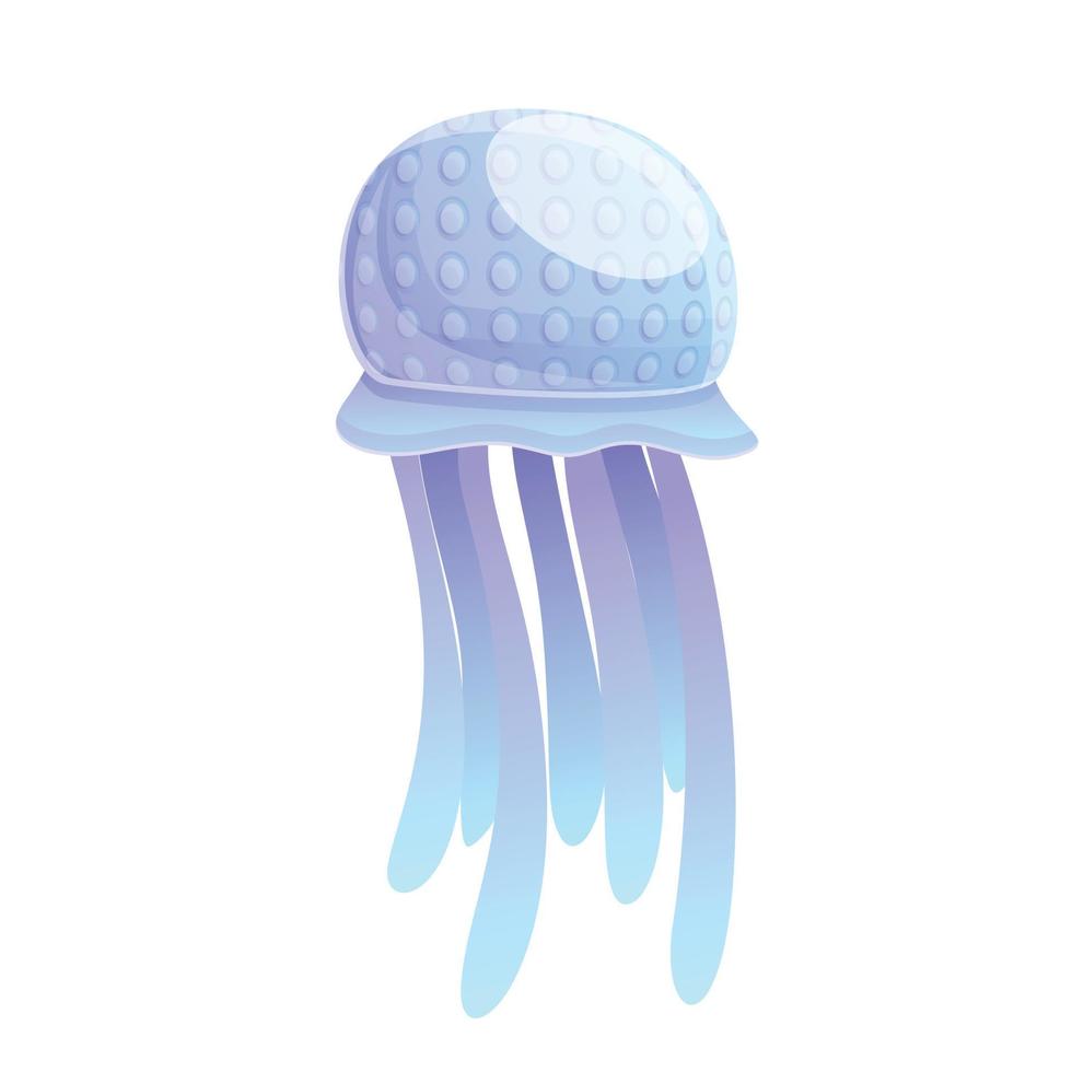 Danger jellyfish icon, cartoon style vector