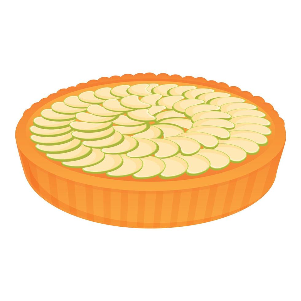 icono de pastel de manzana de panadería, estilo de dibujos animados vector