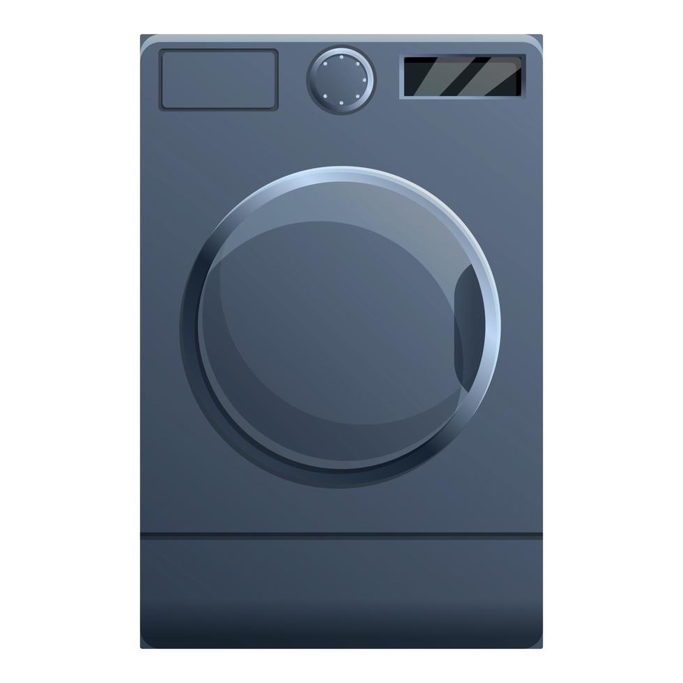 Black laundry dryer icon, cartoon style vector