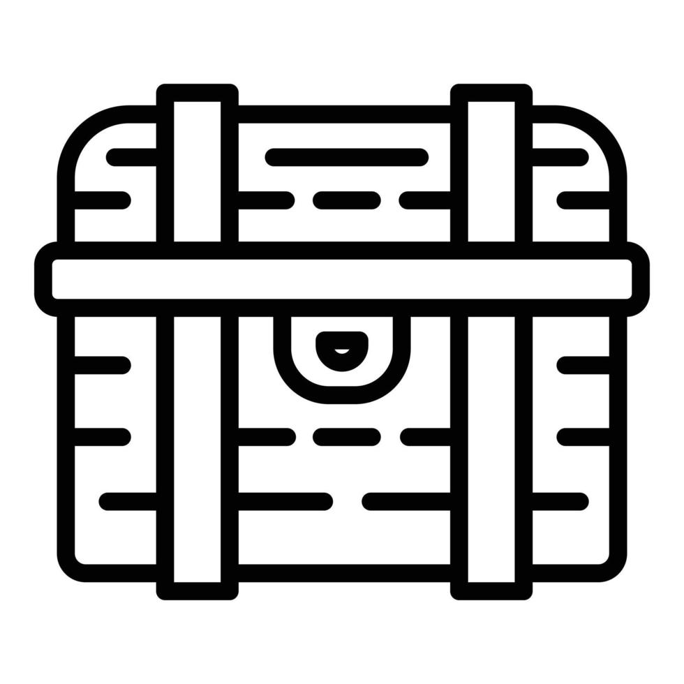 icono del cofre de la dote del tesoro, estilo de esquema vector