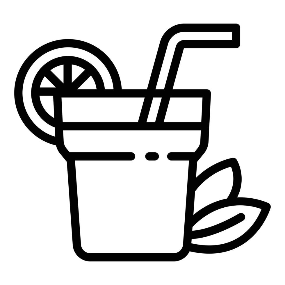 Cocktail icon, outline style vector