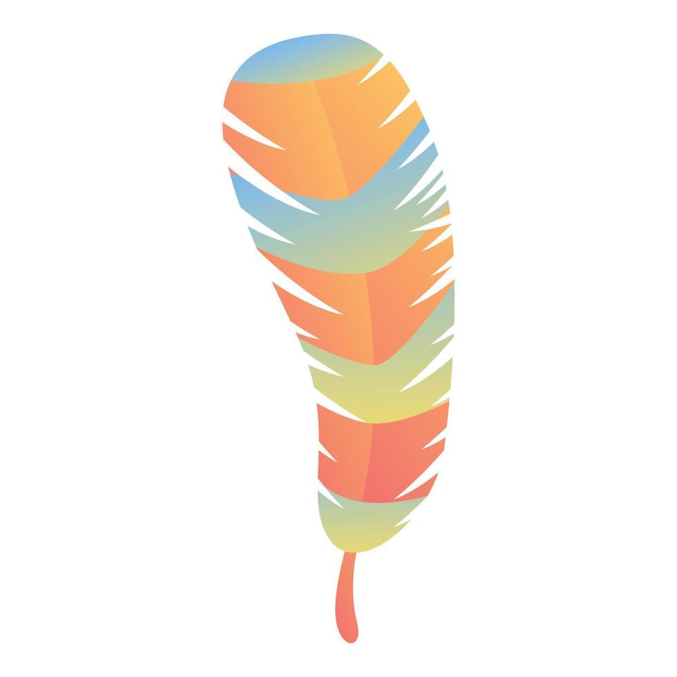 African feather icon, cartoon style vector