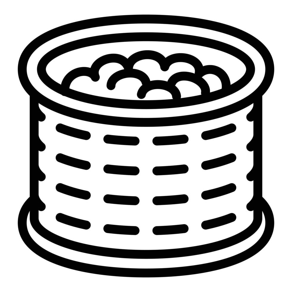 Peanut tin can icon, outline style vector