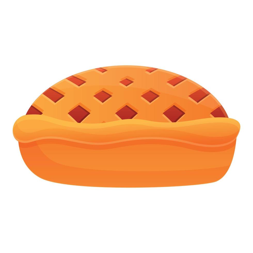 Apple pie food icon, cartoon style vector