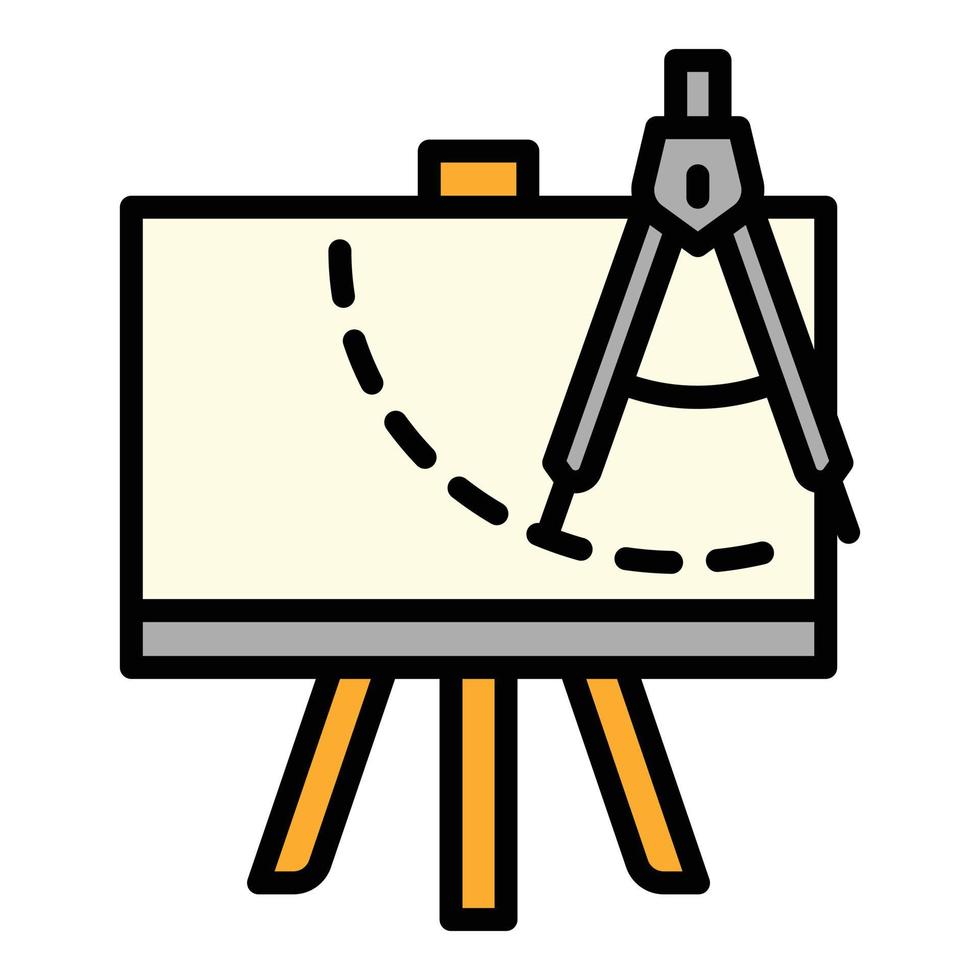 Drawing compass plan icon, outline style vector