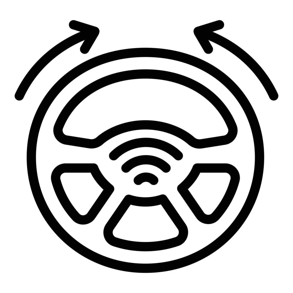 Self driving vehicle icon, outline style vector