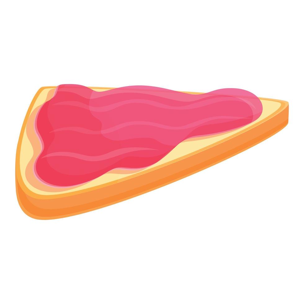Breakfast jelly sandwich icon, cartoon style vector