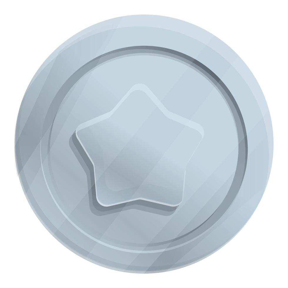 Star reward token icon, cartoon style vector