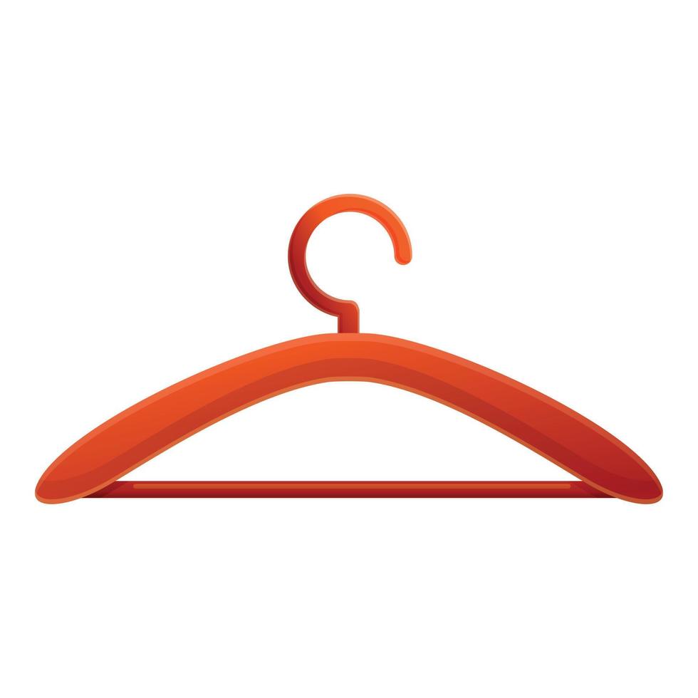 Wood clothes hanger icon, cartoon style vector