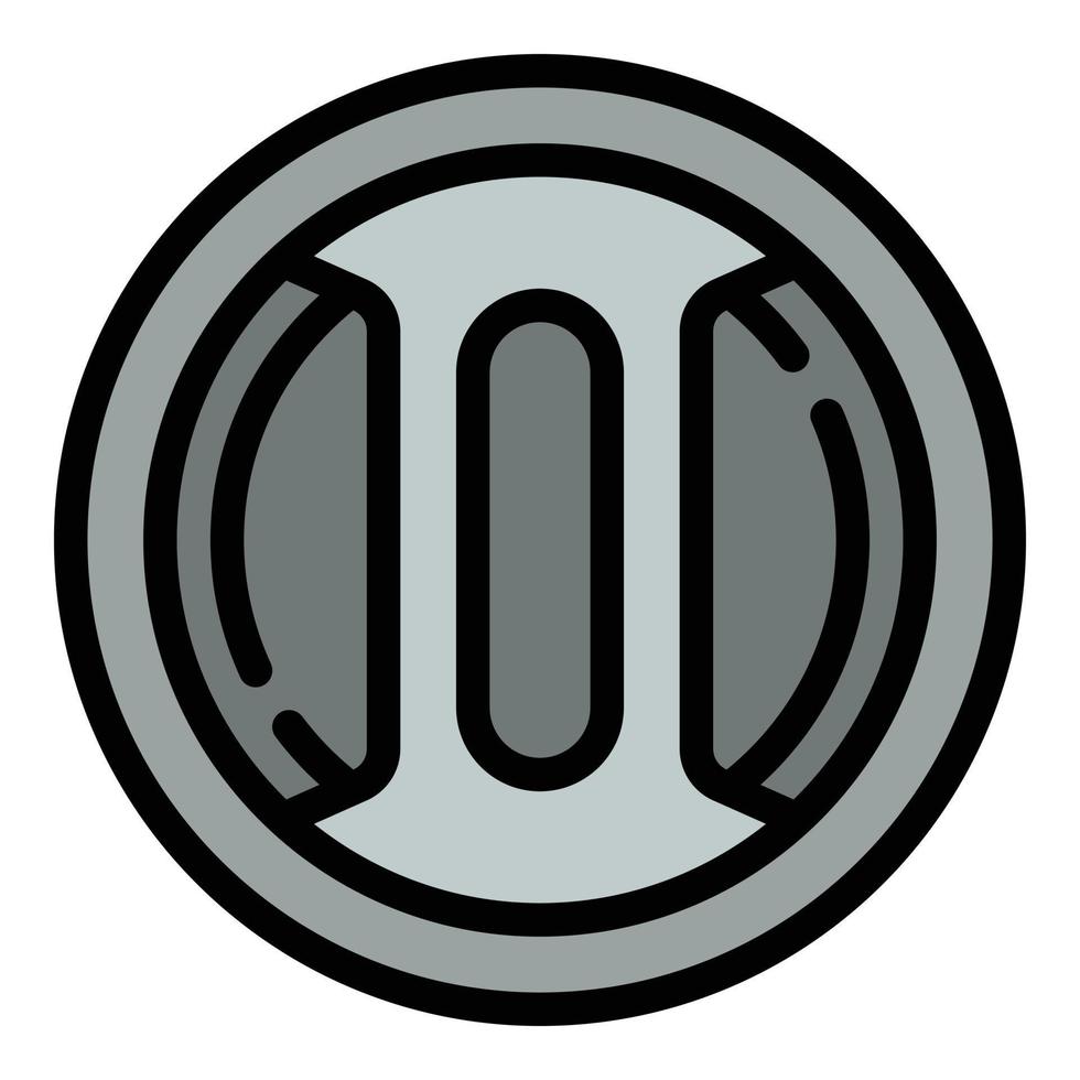 Lens cap protect icon, outline style vector