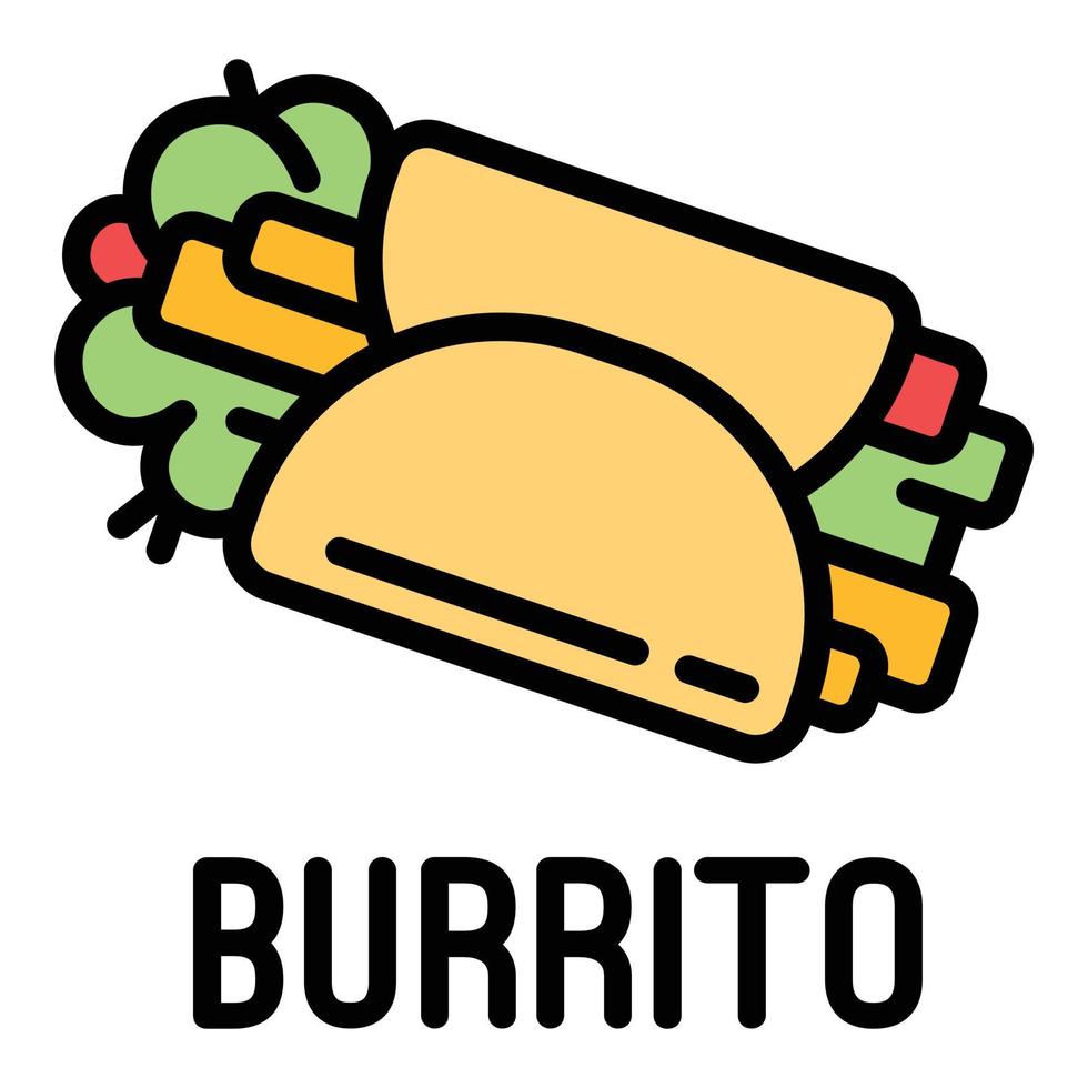 icono de burrito, estilo de contorno vector