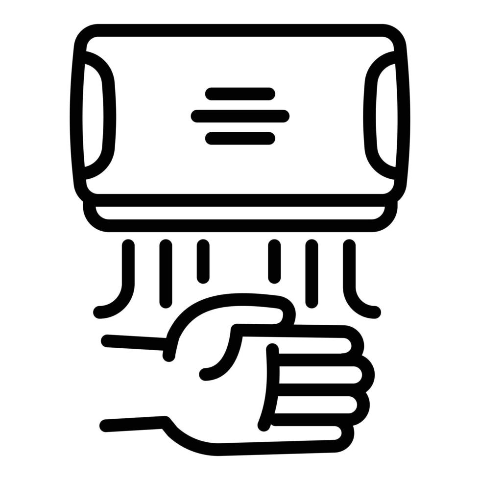 Hand dryer icon, outline style vector