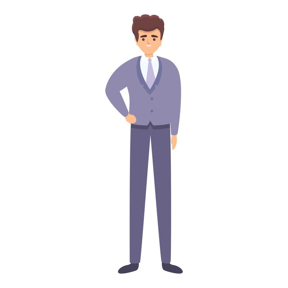 Businessman icon, cartoon style vector