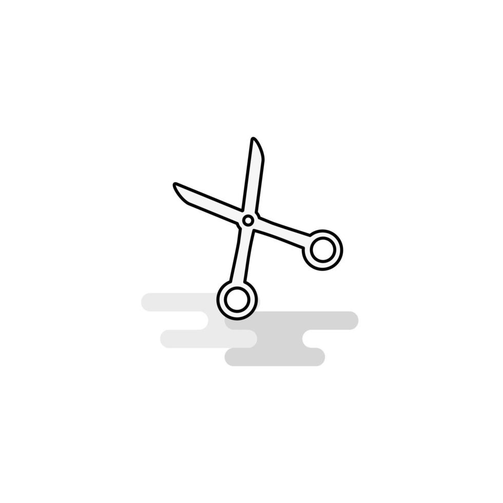 Scissor Web Icon Flat Line Filled Gray Icon Vector