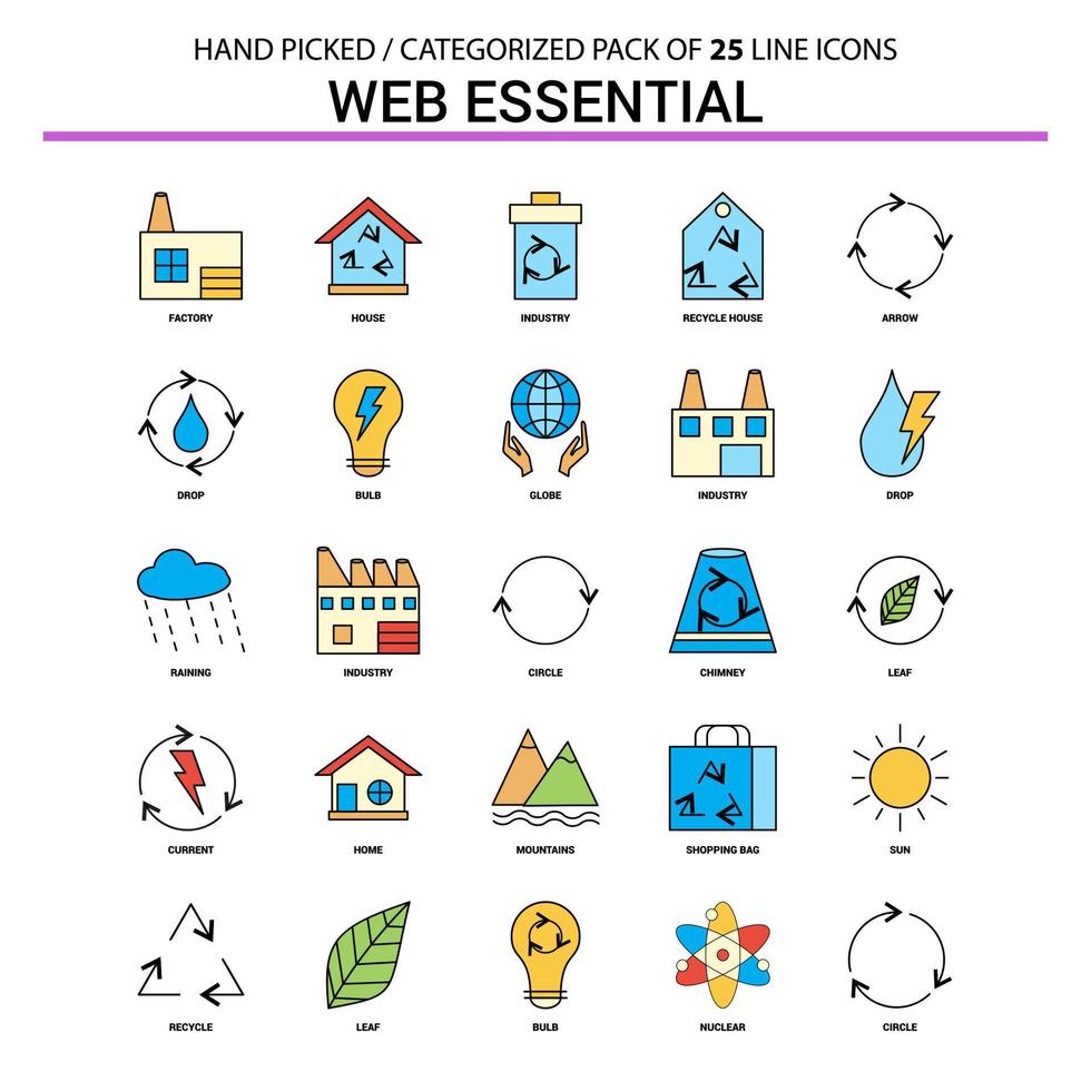 Web Essential Flat Line Icon Set Business Concept Icons Design vector