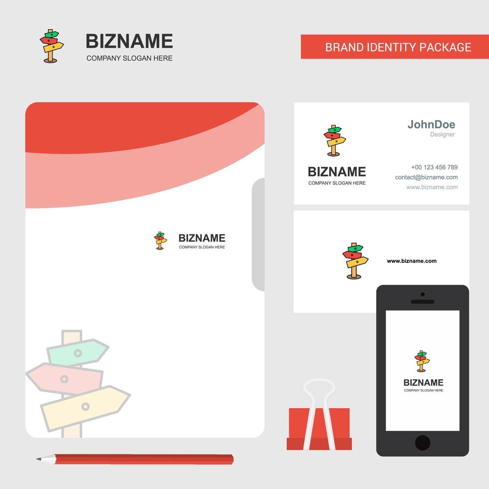 Direction board Business Logo File Cover Visiting Card and Mobile App Design Vector Illustration