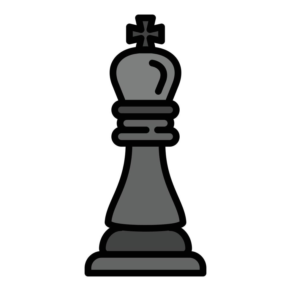 Chess king icon, outline style vector