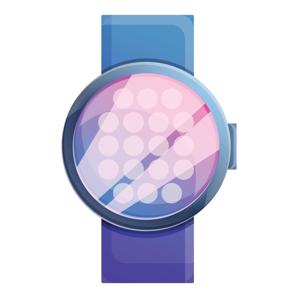 Round smartwatch icon, cartoon style vector