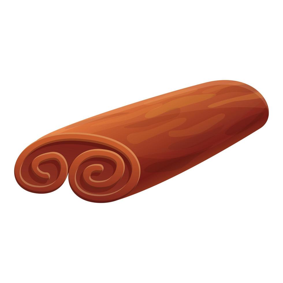 Cinnamon roll stick icon, cartoon style vector