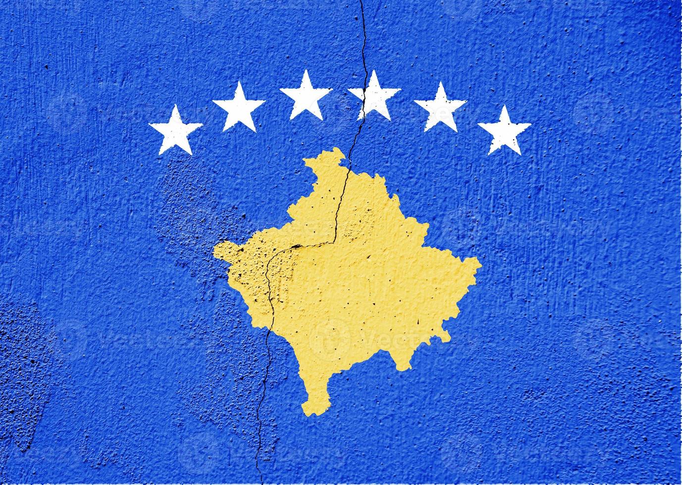 Flag of Kosovo on a textured background. Concept collage. photo