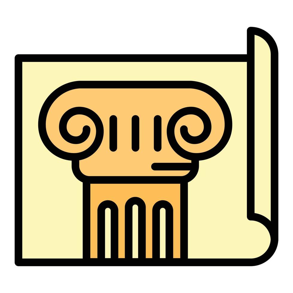 Old column plan icon, outline style vector